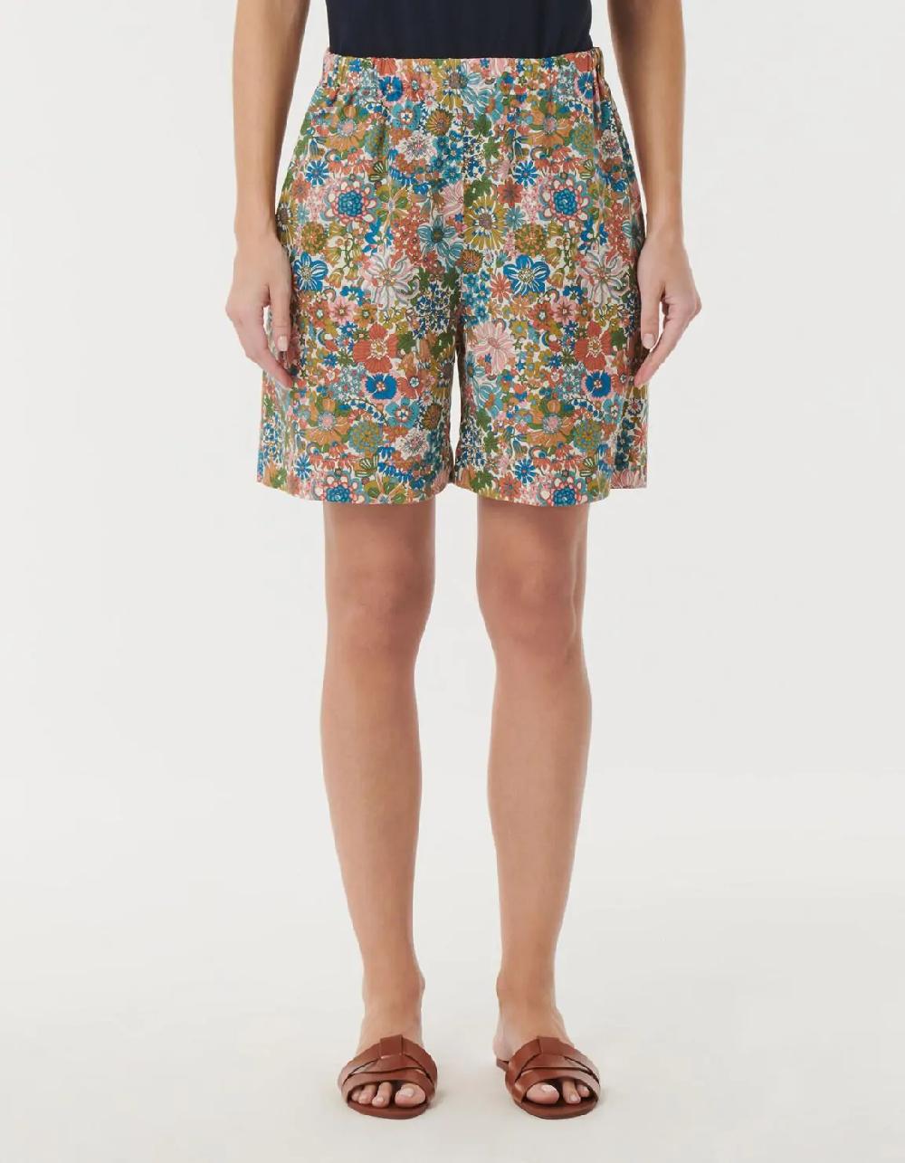 Xacus Pantalone Multicolor Misto lino Fantasia