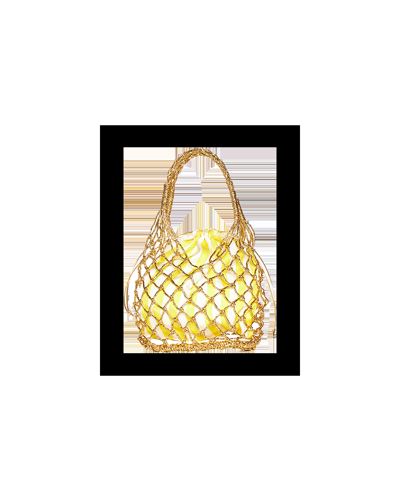 Y'am Capri Helenuccia Bag + un sacchetto colorato righe bianche e gialle