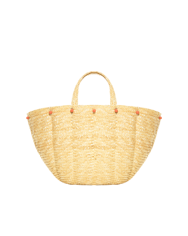 Y'am Capri Sfogliatella bag big size decorated with corals beads