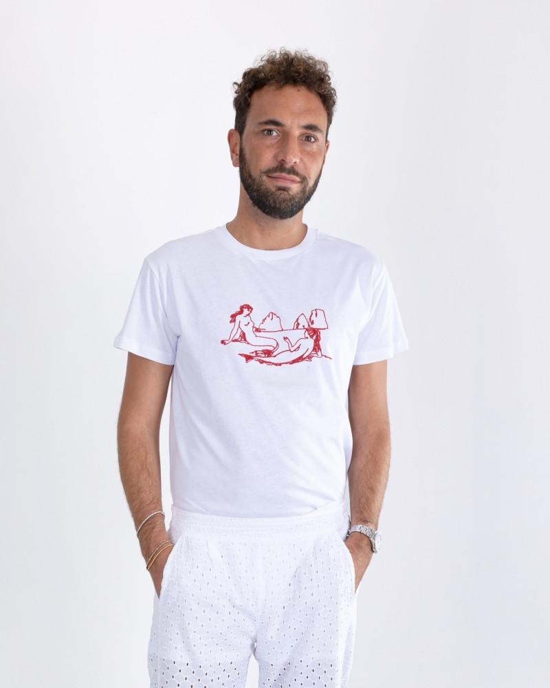 Y'am Capri Sirene di Capri embroidered T-shirt (Uomo)