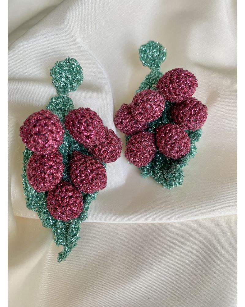 Y'am Capri Grapes Crochet Earrings