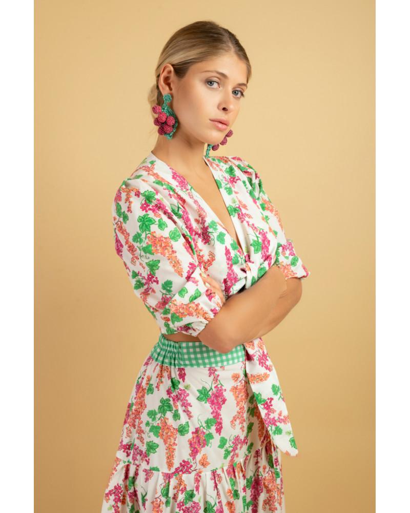 Y'am Capri Grapes Crochet Earrings