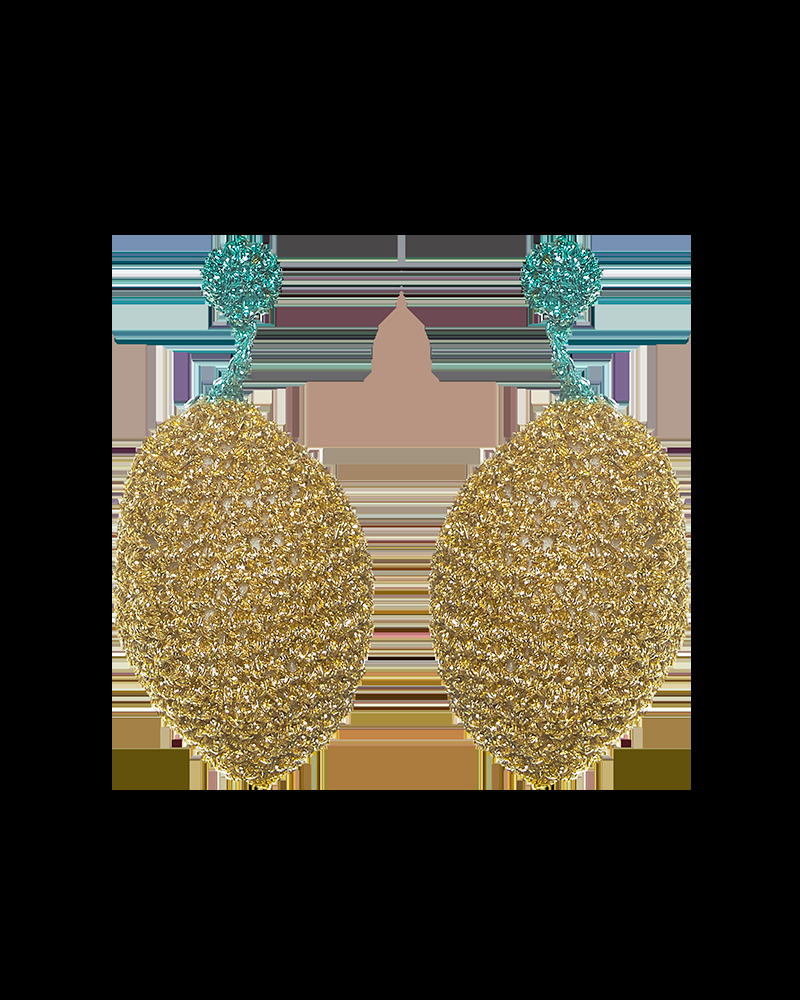 Y'am Capri Lemons Crochet earrings (big size)