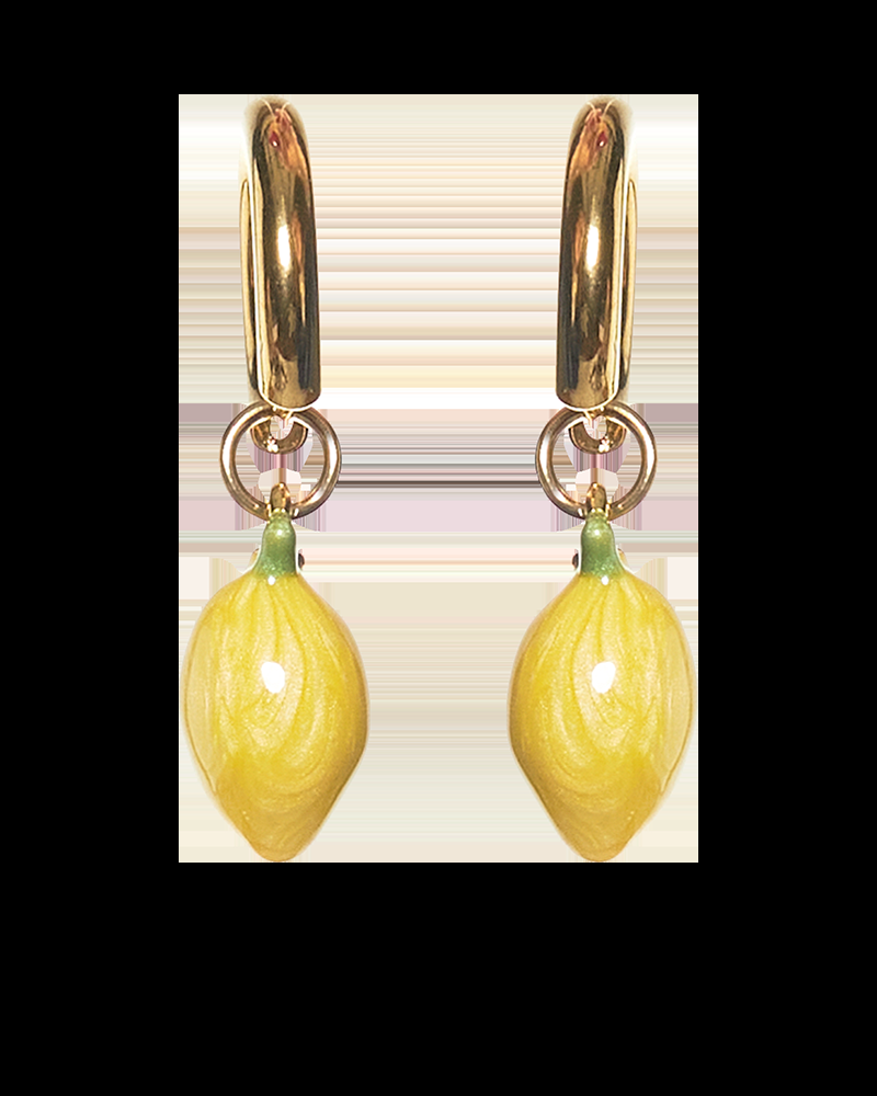 Y'am Capri Lemons hoop earrings - small size