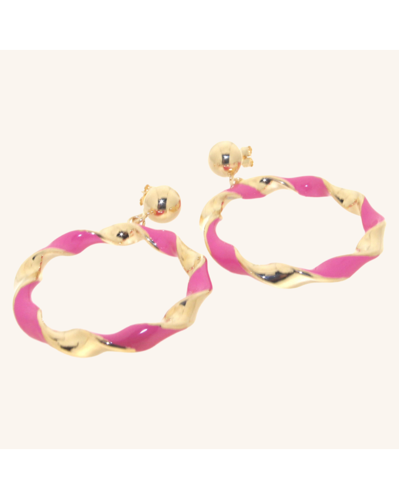 Y'am Capri Orecchini Torchon Fuxia