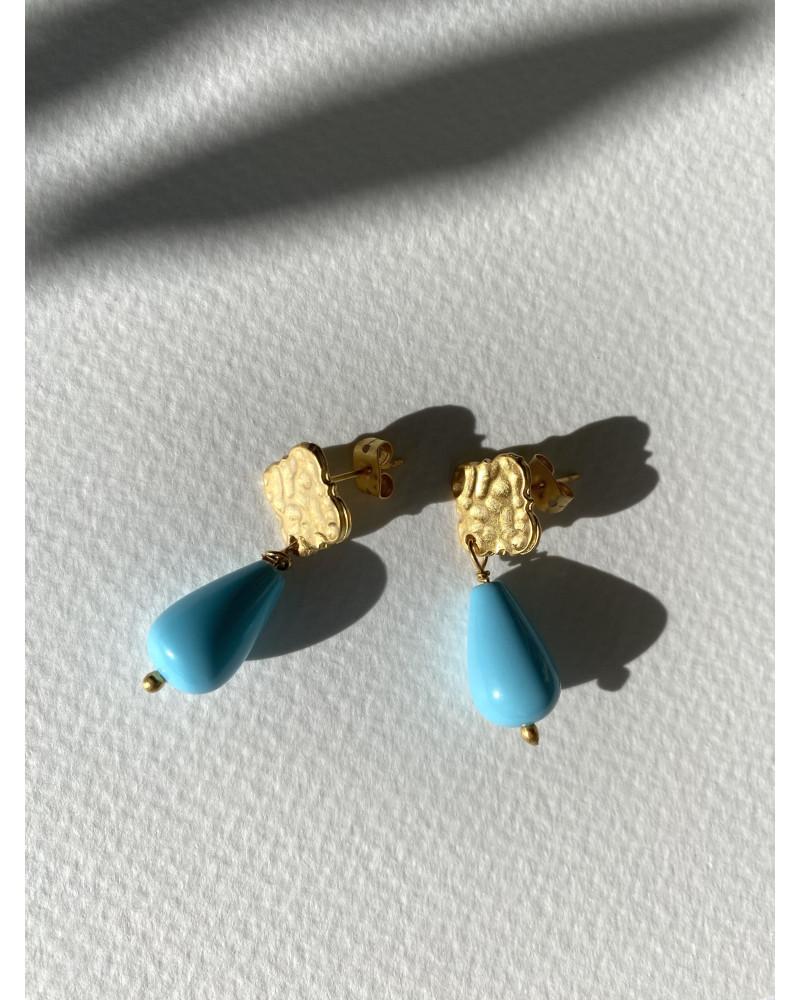 Y'am Capri Y'AM mini stud earrings with turquoise paste