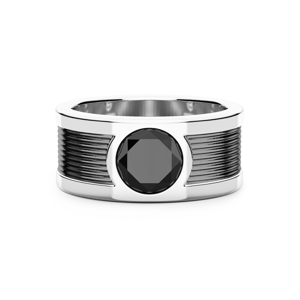 Zancan Anello a fascia Zancan in argento con pietra onice centrale