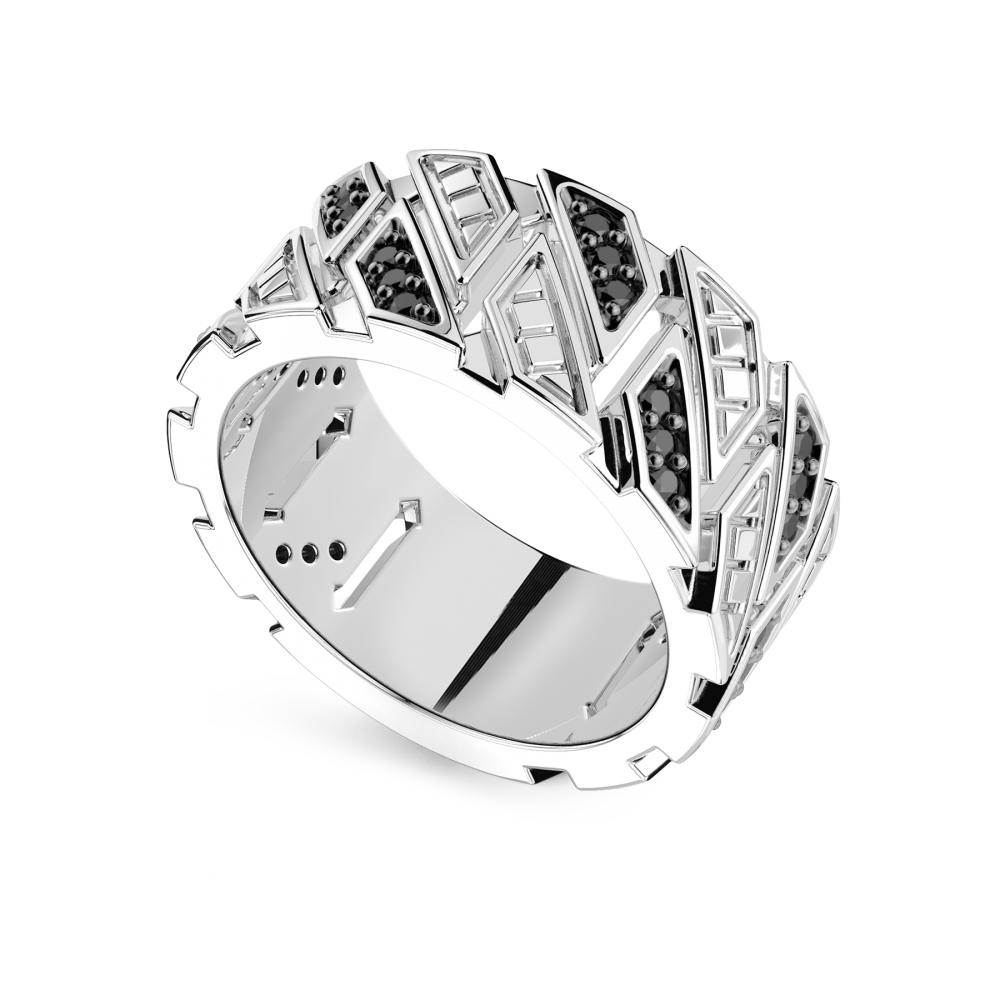 Zancan Anello A Fascia Zancan In Argento Con Pietre