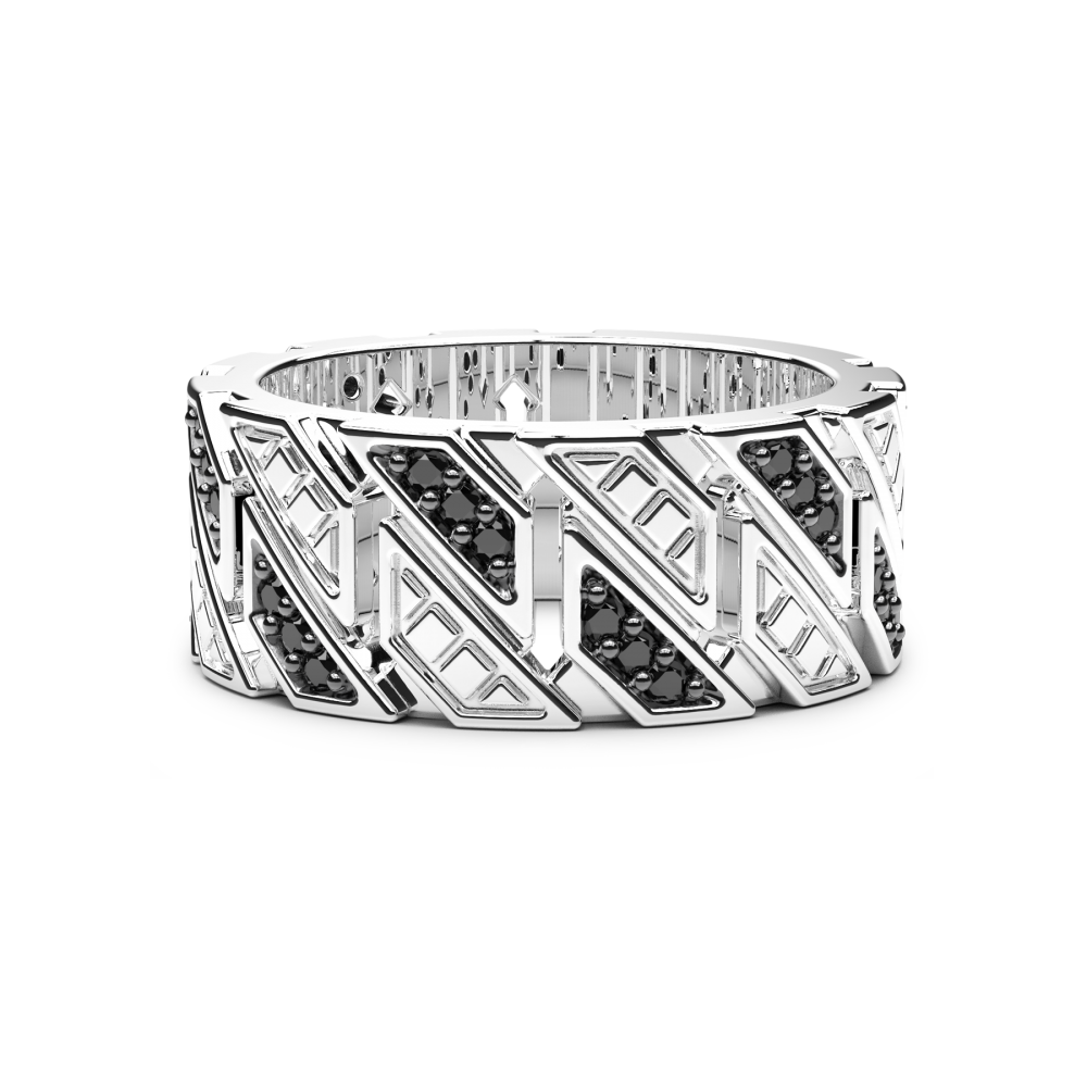 Zancan Anello a fascia Zancan in argento con pietre