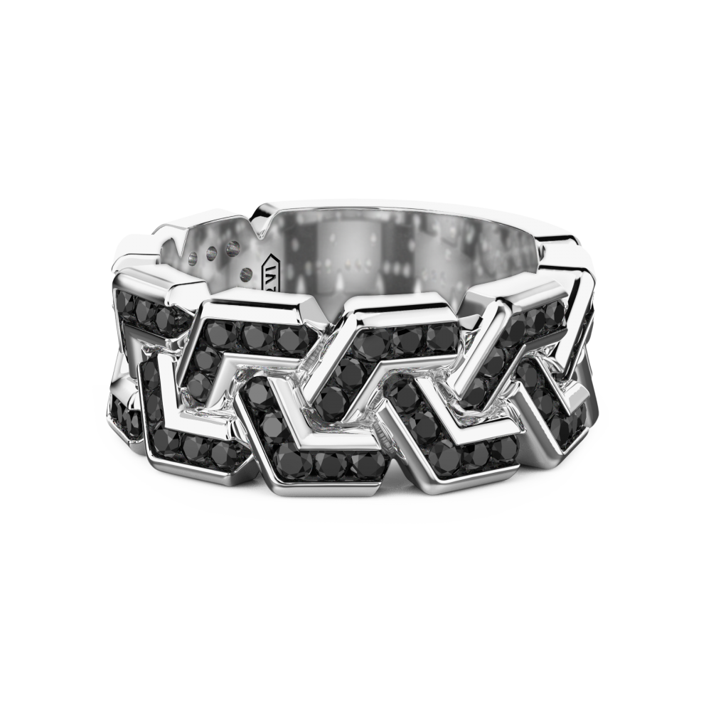 Zancan Anello a fascia Zancan in argento con pietre