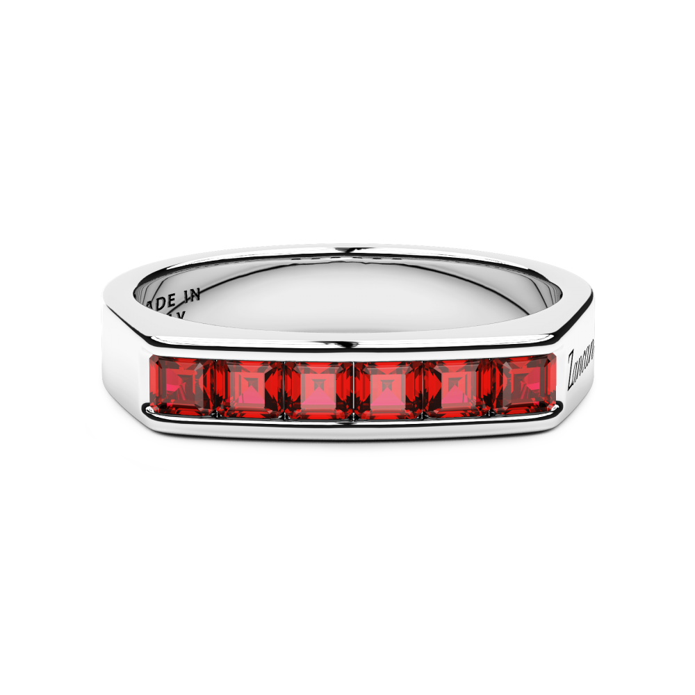 Zancan Anello a fascia Zancan in argento e pietre naturali