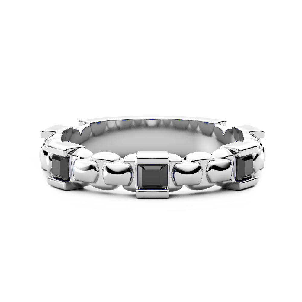 Zancan Anello a fascia Zancan in argento e pietre naturali