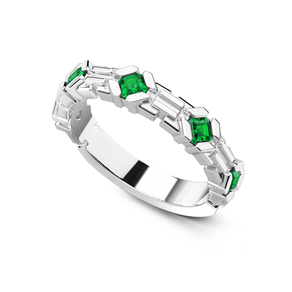 Zancan Anello A Fascia Zancan In Argento E Pietre Naturali