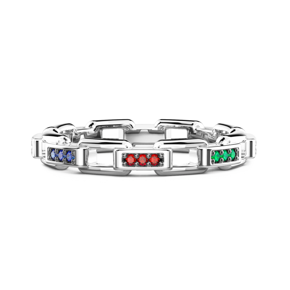 Zancan Anello a fascia Zancan in argento e pietre naturali