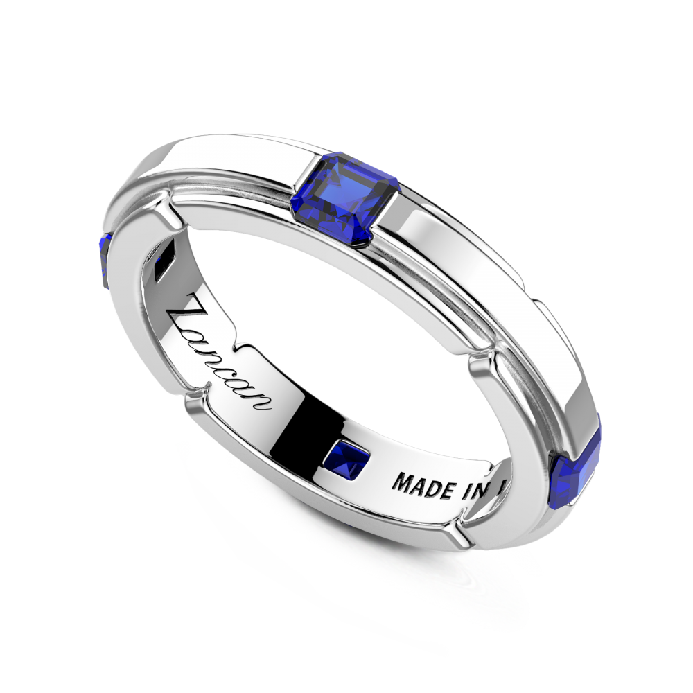 Zancan Anello A Fascia Zancan In Argento E Pietre Naturali