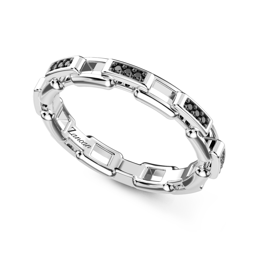 Zancan Anello A Fascia Zancan In Argento E Pietre Naturali