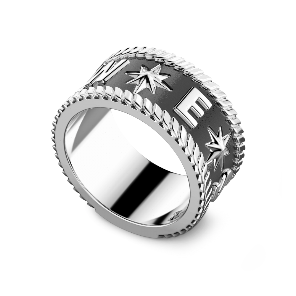 Zancan Anello A Fede Zancan In Argento Con Punti Cardinali