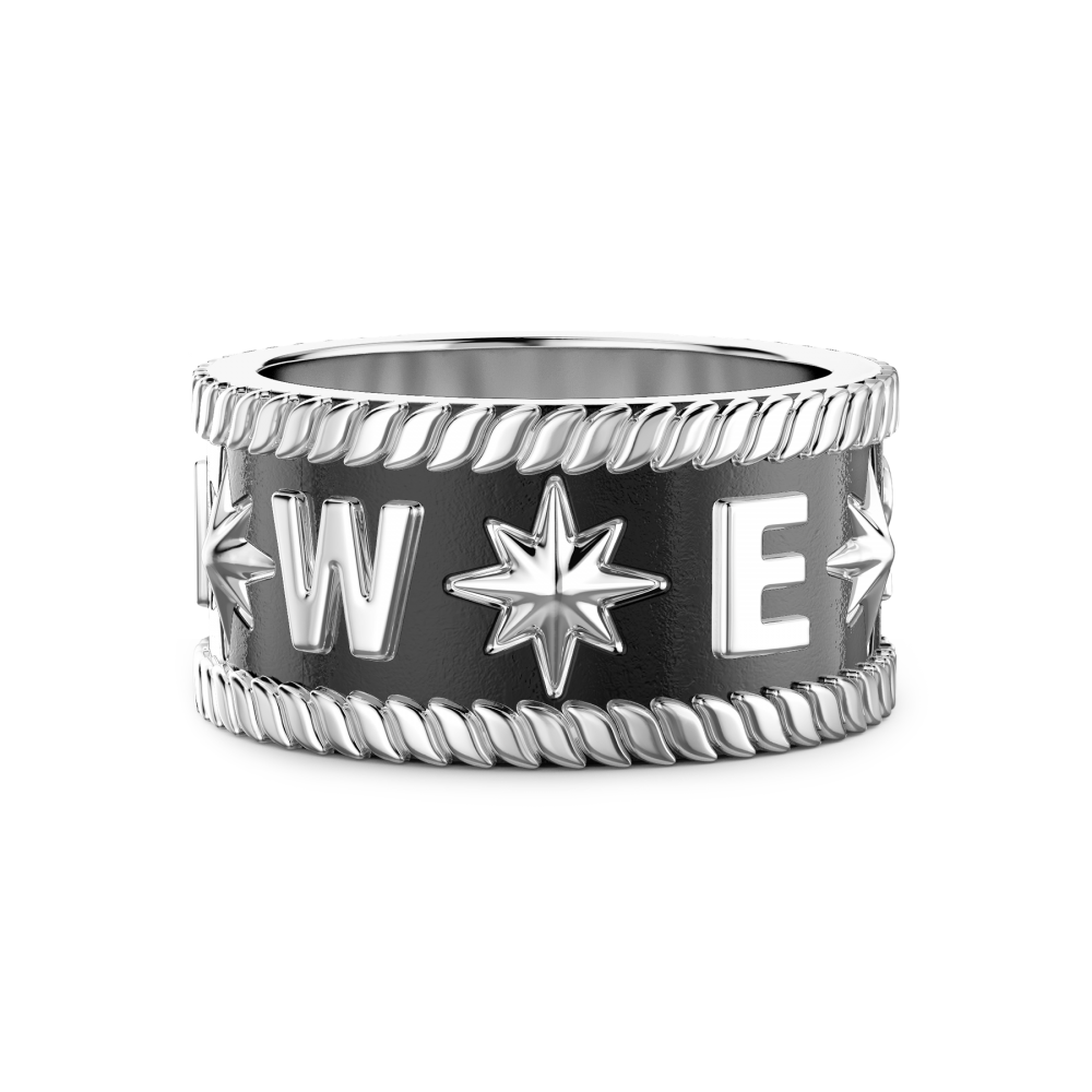 Zancan Anello a fede Zancan in argento con punti cardinali