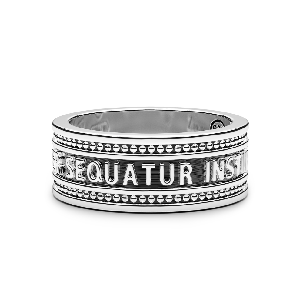 Zancan Anello a fede Zancan in argento con scritta in latino