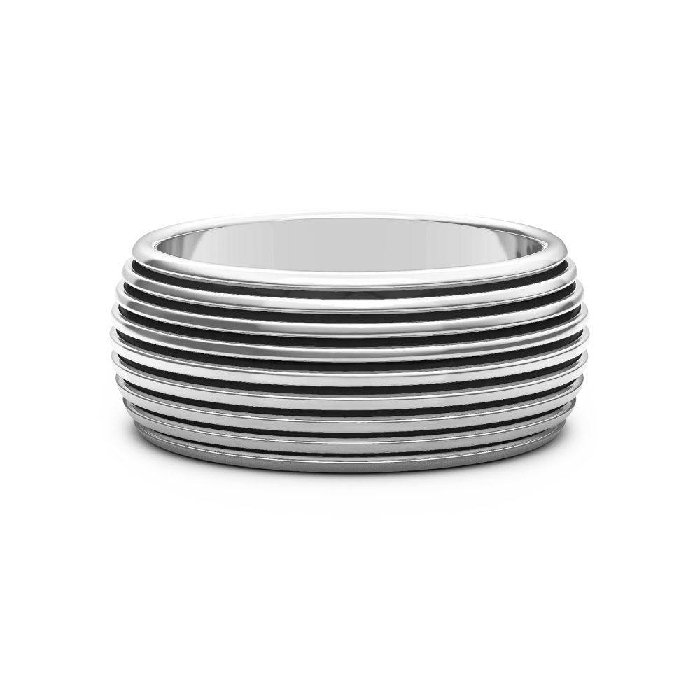 Zancan Anello a fede Zancan in argento con striature