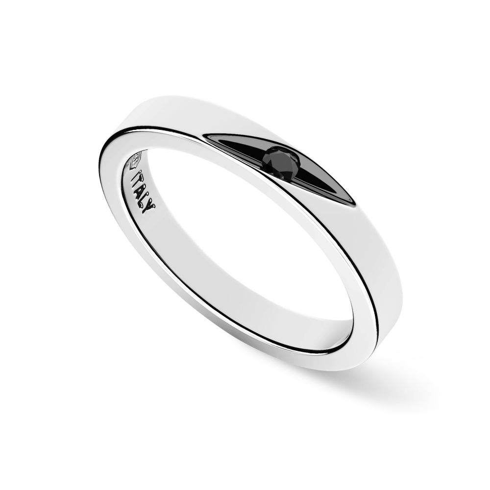 Zancan Anello A Fede Zancan In Argento E Pietra Nera
