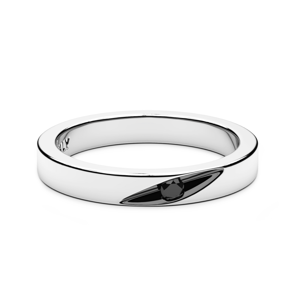 Zancan Anello a fede Zancan in argento e pietra nera