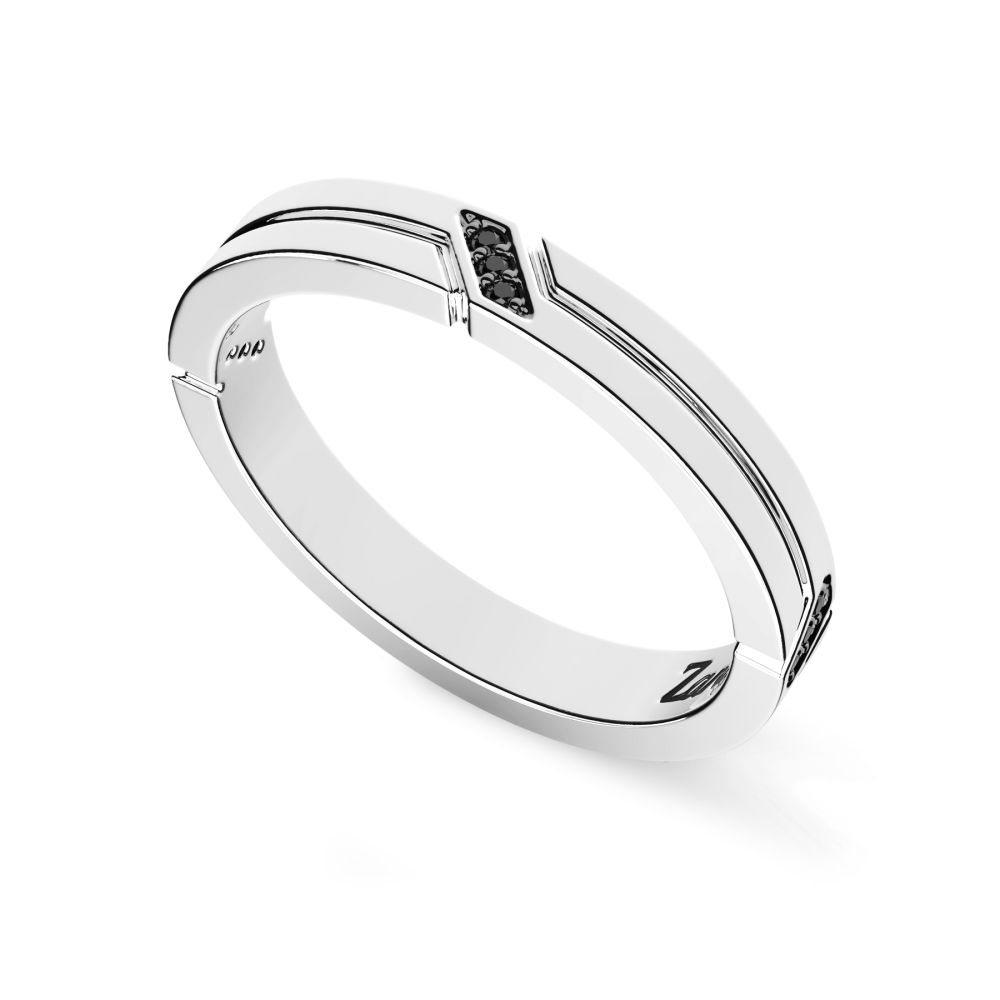 Zancan Anello A Fede Zancan In Argento E Pietre Nere