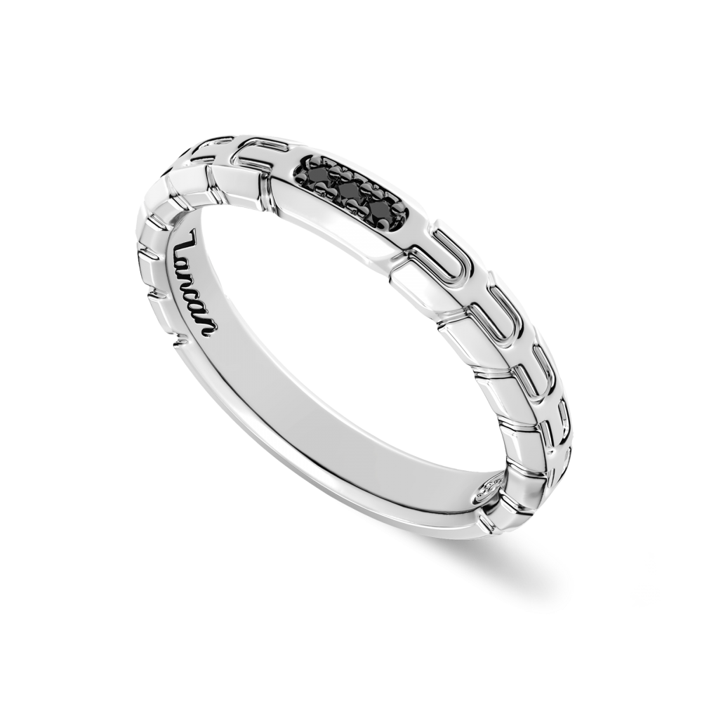 Zancan Anello A Fede Zancan In Argento E Pietre Nere