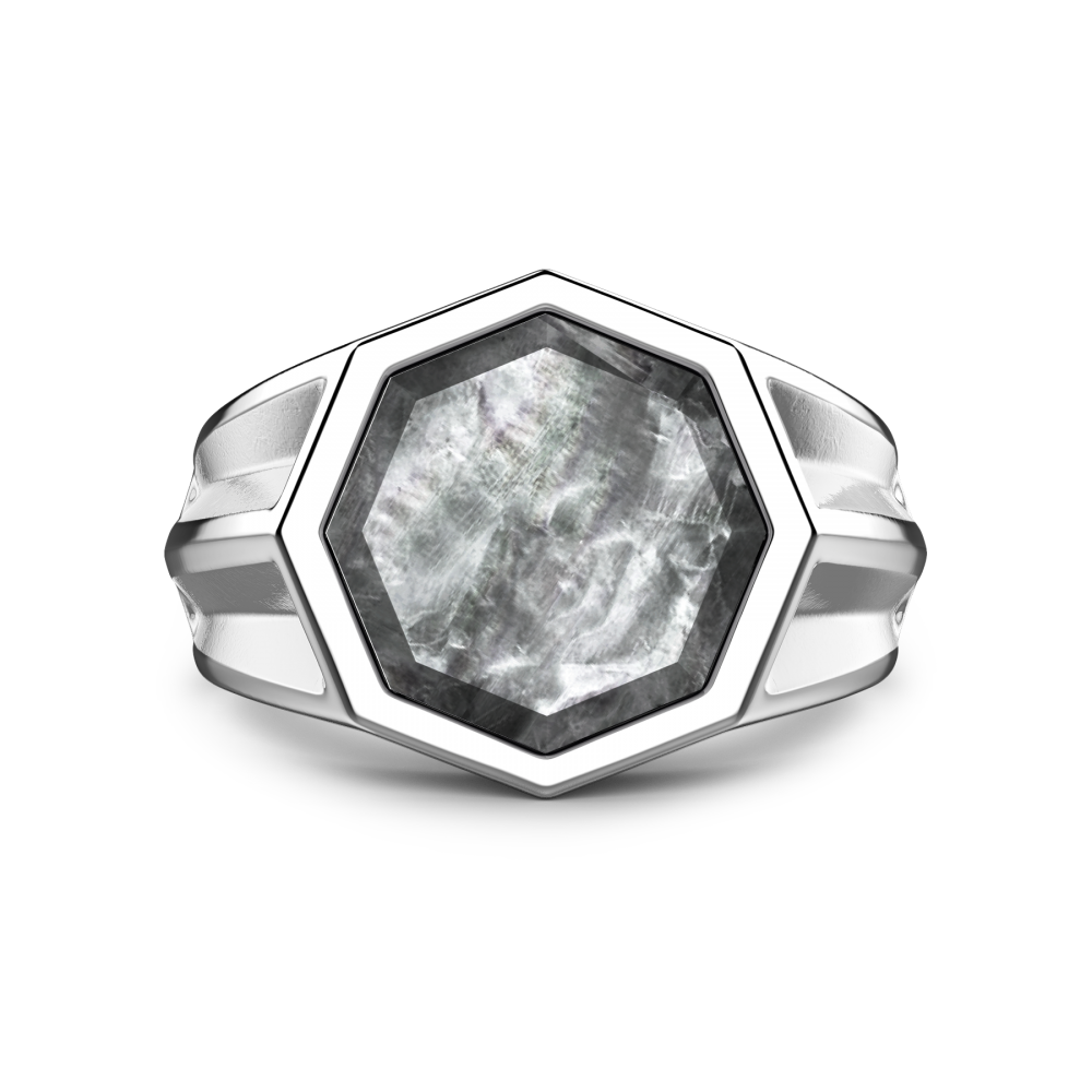 Zancan Anello chevalier Zancan in argento con madreperla