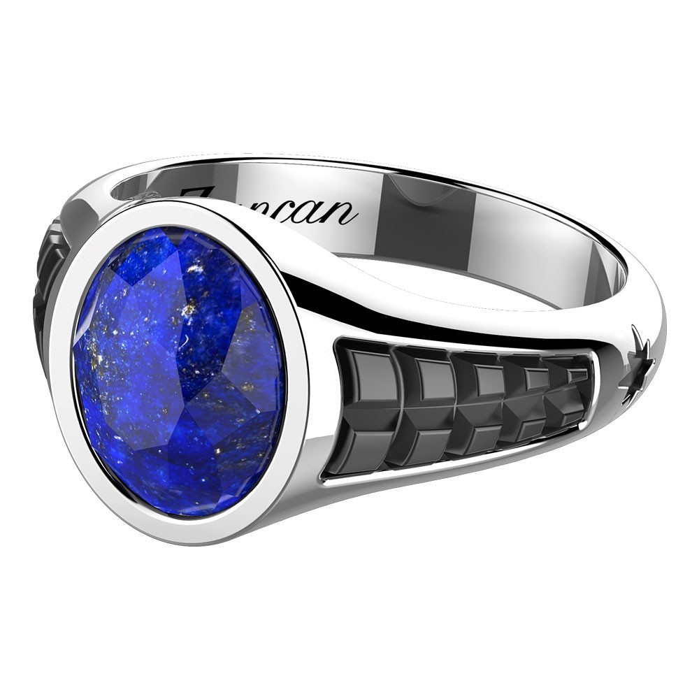 Zancan Anello Chevalier Zancan In Argento Con Pietra Lapis Ovale