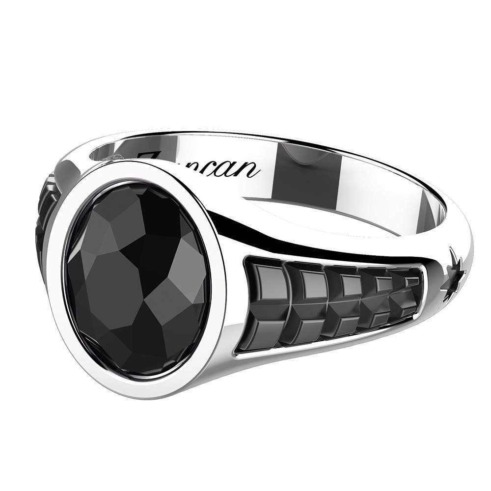 Zancan Anello Chevalier Zancan In Argento Con Pietra Onice Ovale