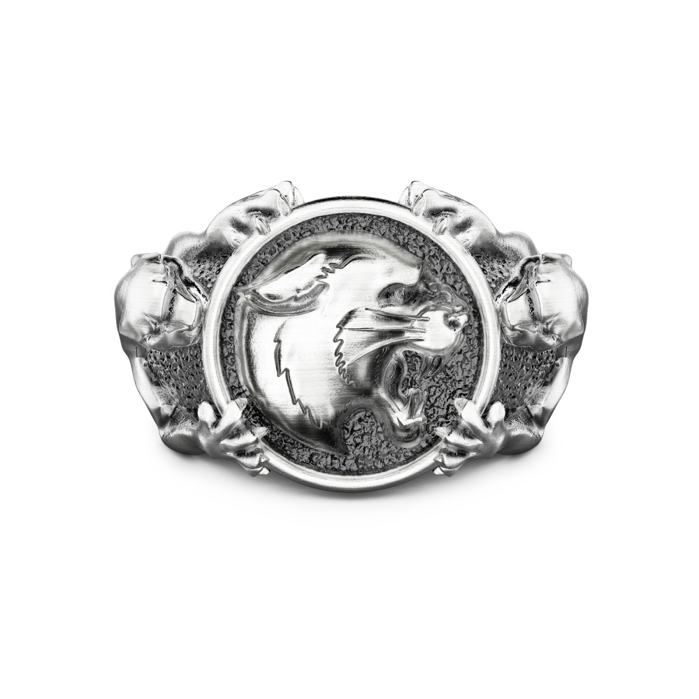 Zancan Anello chevralier Zancan con pantere in argento