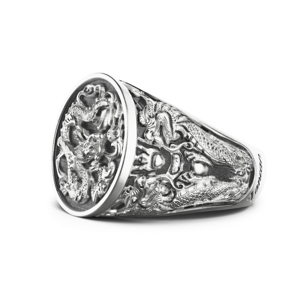 Zancan Anello Chevralier Zancan In Argento Con Drago