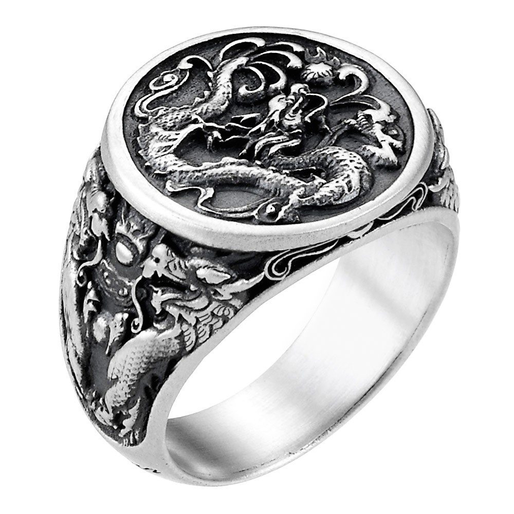 Zancan Anello Chevralier Zancan In Argento Con Drago