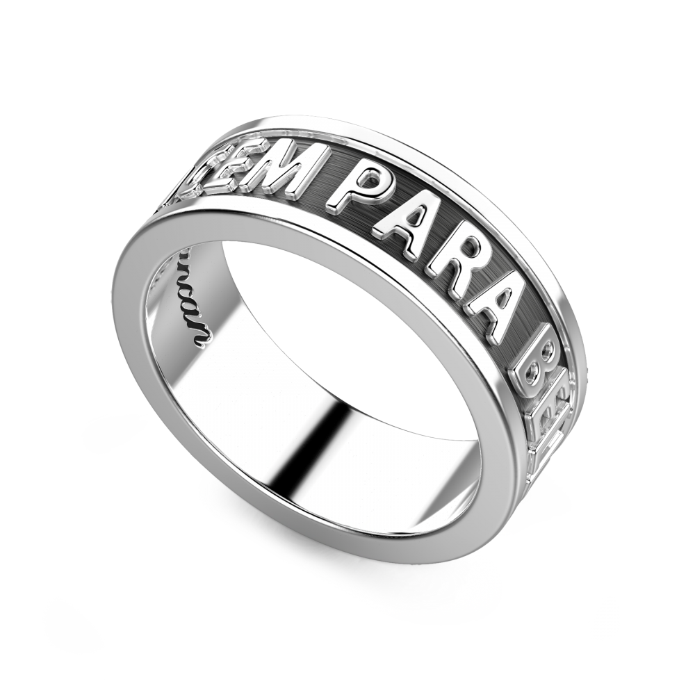 Zancan Anello Zancan A Fascia In Argento Con Scritta In Latino