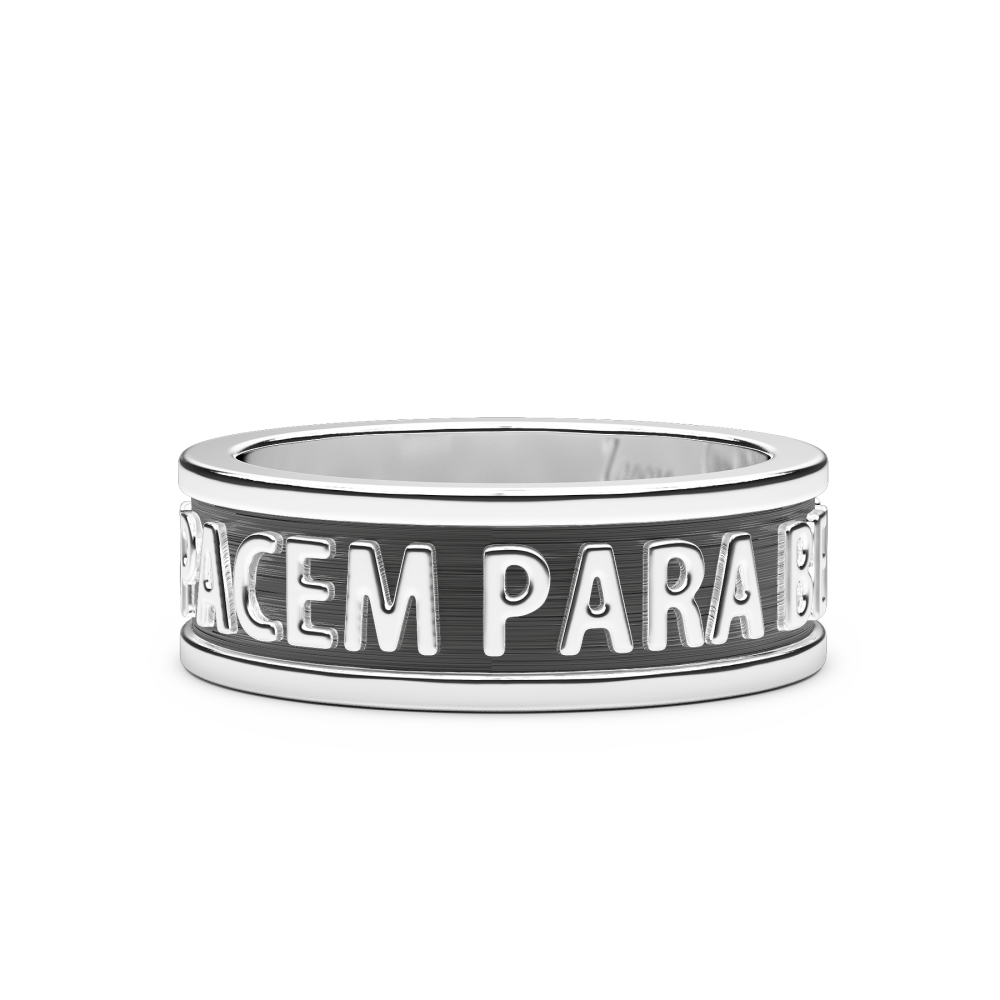 Zancan Anello Zancan a fascia in argento con scritta in latino