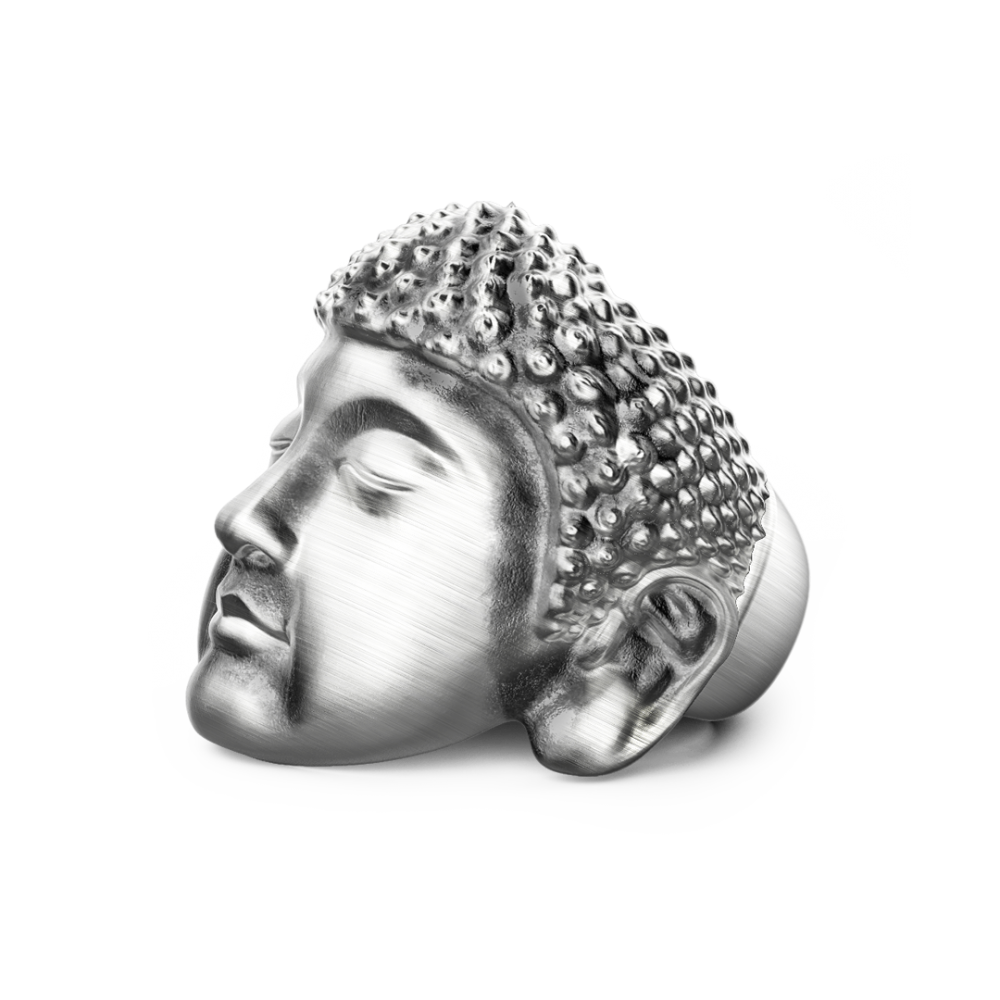 Zancan Anello Zancan Buddha In Argento Con Finitura Vintage