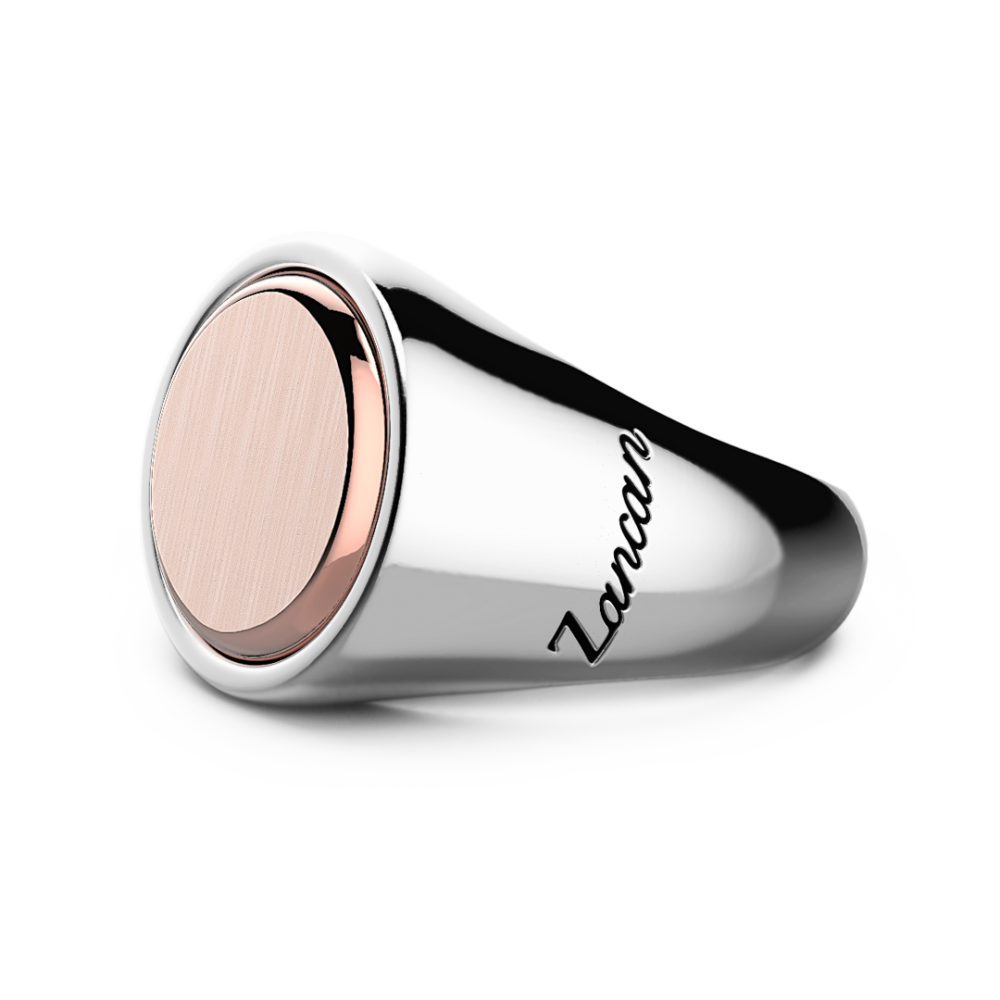 Zancan Anello Zancan Circolare In Argento E Oro Rosa