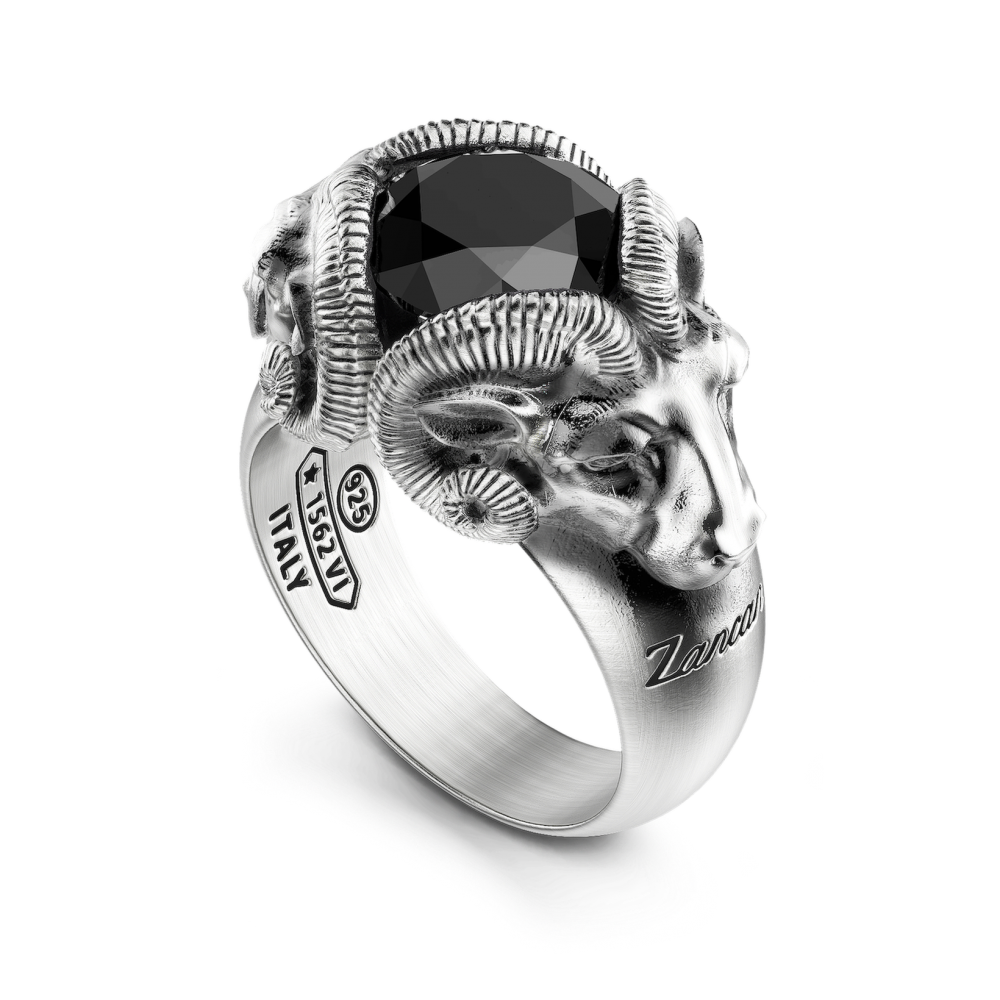 Zancan Anello Zancan con arieti ed onice in argento