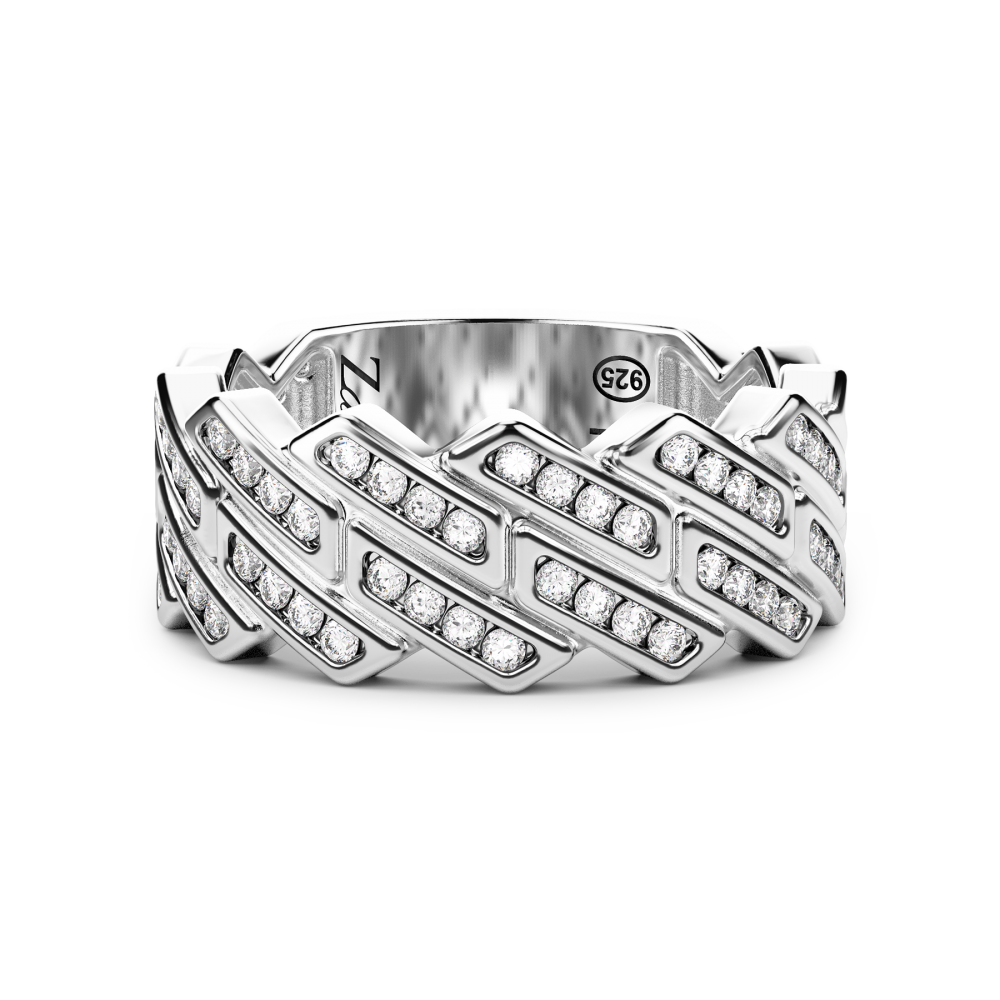 Zancan Anello Zancan in argento a fede con pietre naturali