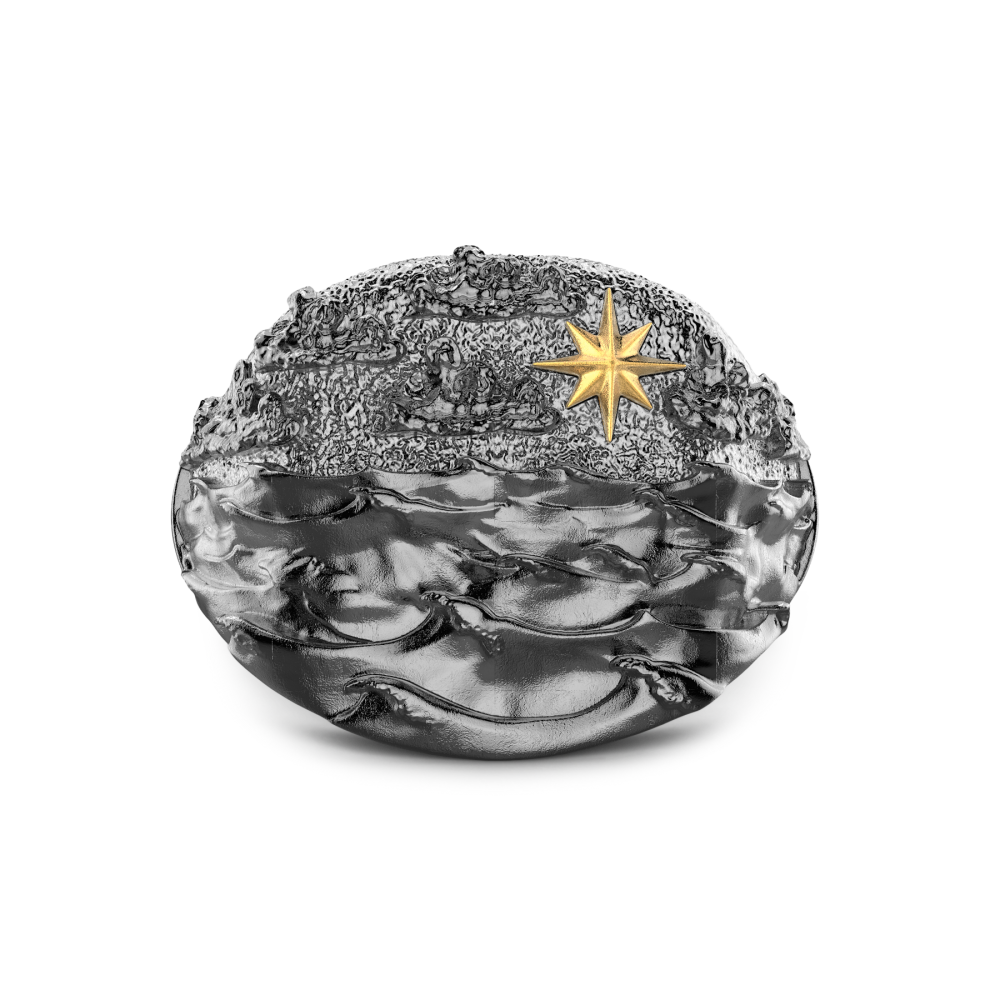 Zancan Anello Zancan in argento brunito con onde del mare