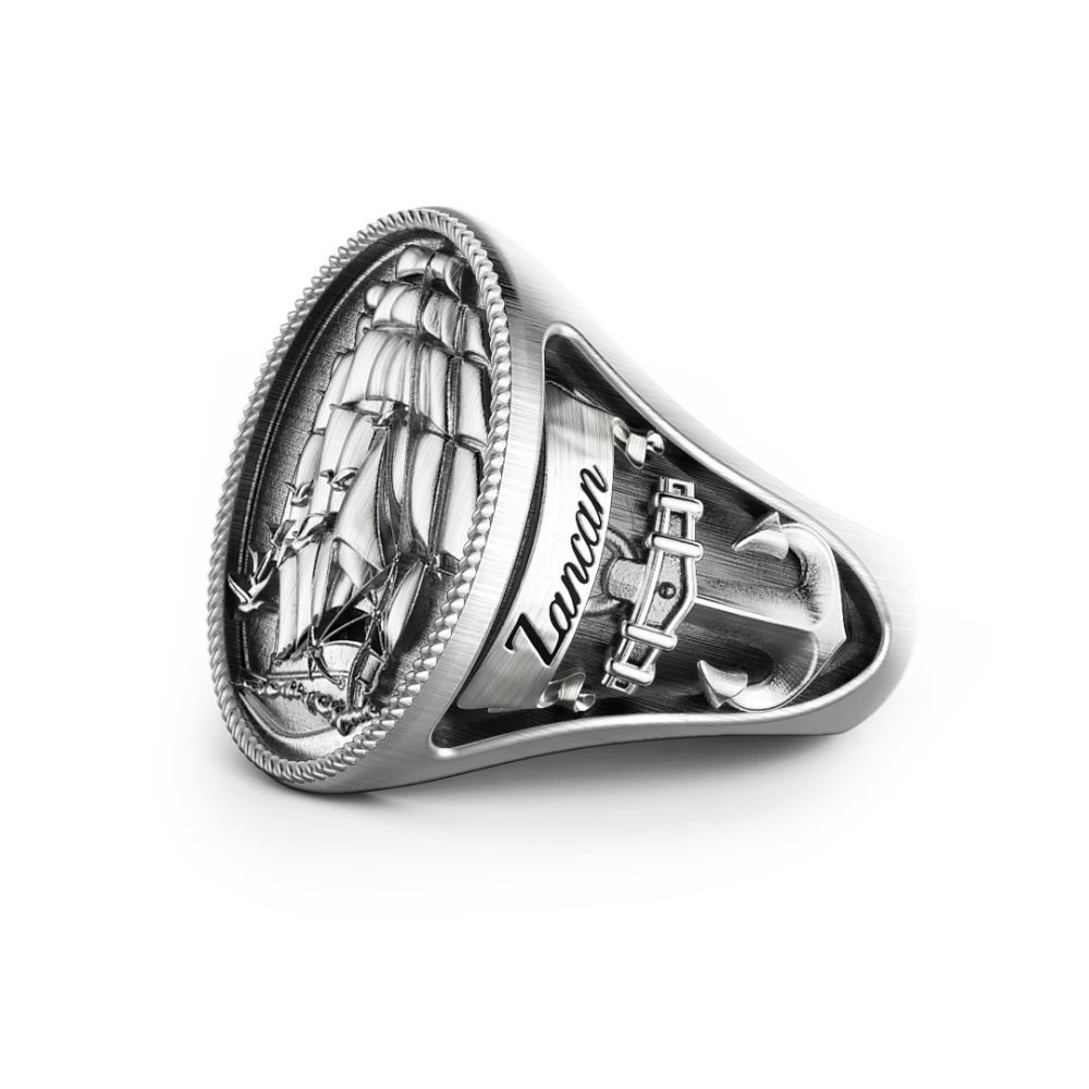 Zancan Anello Zancan In Argento Con Finitura Vintage