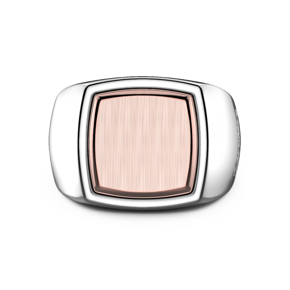 Zancan Anello Zancan quadrato in argento e oro rosa