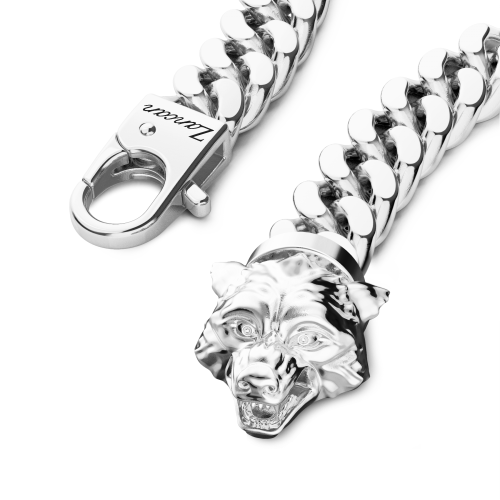 Zancan Bracciale A Grumetta Zancan In Argento Con Chiusura A Testa Di Lupo