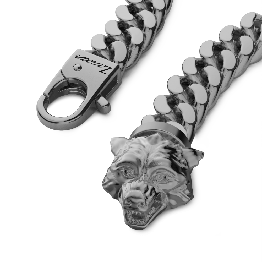 Zancan Bracciale A Grumetta Zancan In Argento Con Chiusura A Testa Di Lupo