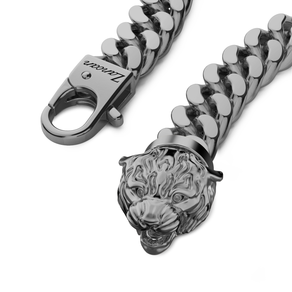 Zancan Bracciale A Grumetta Zancan In Argento Con Chiusura A Testa Di Tigre