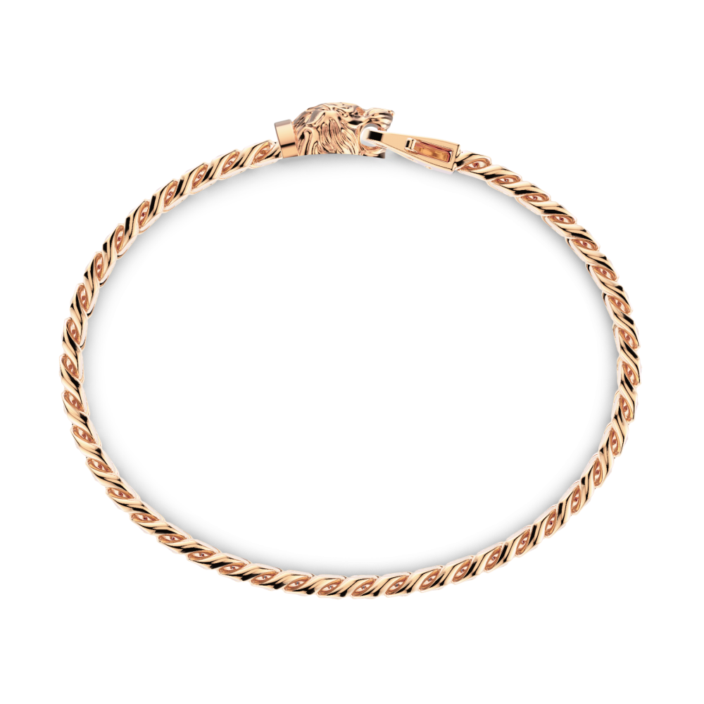 Zancan Bracciale A Grumetta Zancan In Argento Con Chiusura A Testa Di Tigre