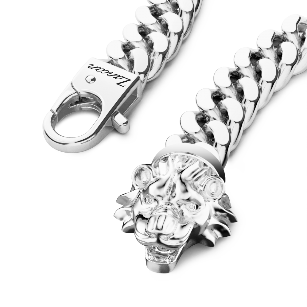 Zancan Bracciale A Grumetta Zancan In Argento Con Chiusura A Testa Di Leone