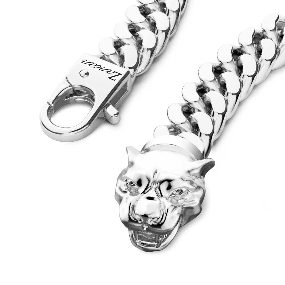 Zancan Bracciale A Grumetta Zancan In Argento Con Chiusura A Testa Di Pantera