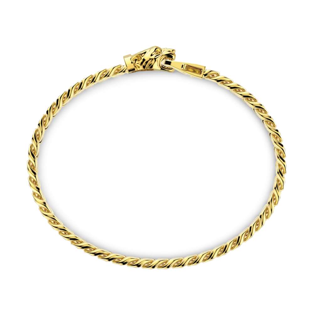 Zancan Bracciale A Grumetta Zancan In Argento Con Chiusura A Testa Di Pantera